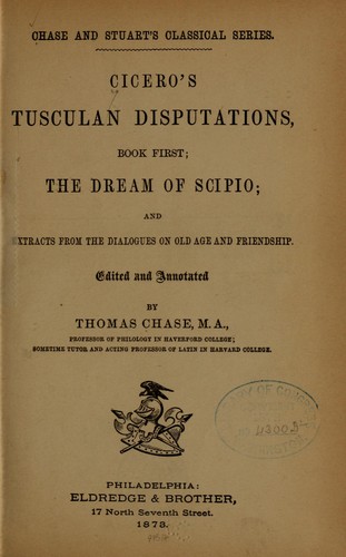 Cover of Tusculan Disputations