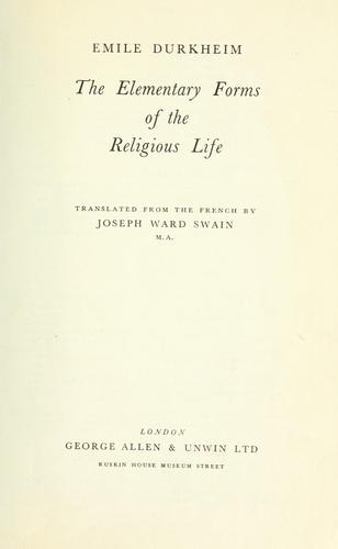 Cover of The Elementary Forms of Religious Life