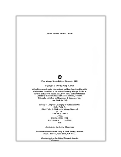 Cover of Ubik