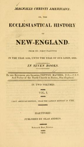Cover of Magnalia Christi Americana